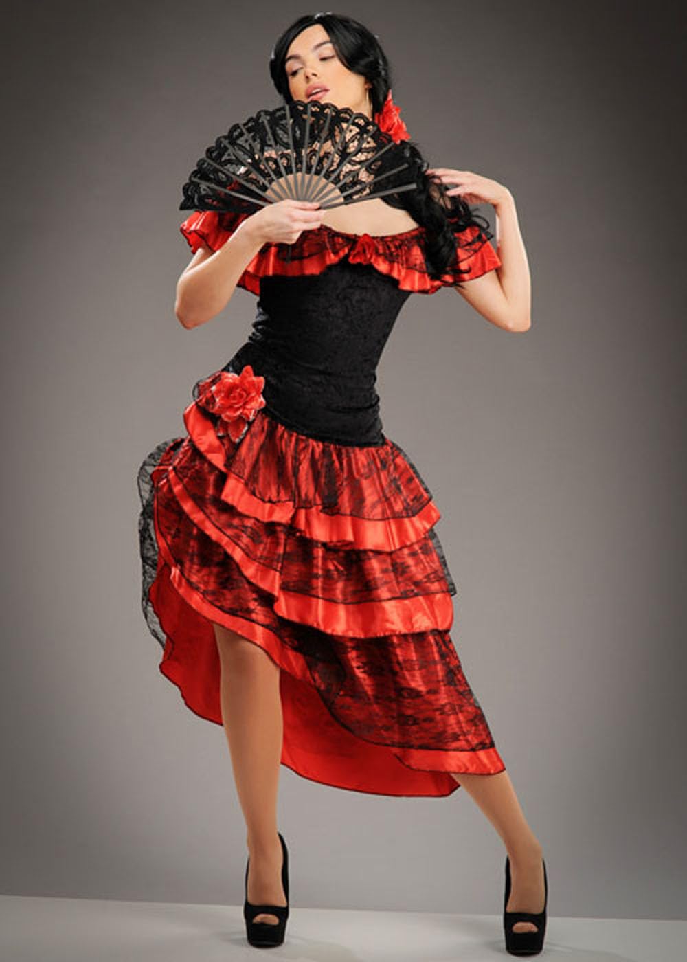Struts Adult Ladies Red Spanish Senorita Flamenco Fancy Dress Costume (XL (UK 18-20))