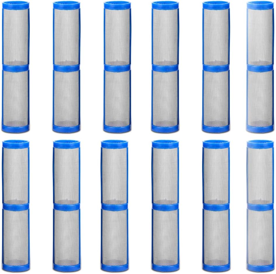 Filtro pulverizador de pintura sin aire 390 395 490 495 595 colector de bomba 100 malla 12 piezas compatible con Graco 246382 para pulverizador de