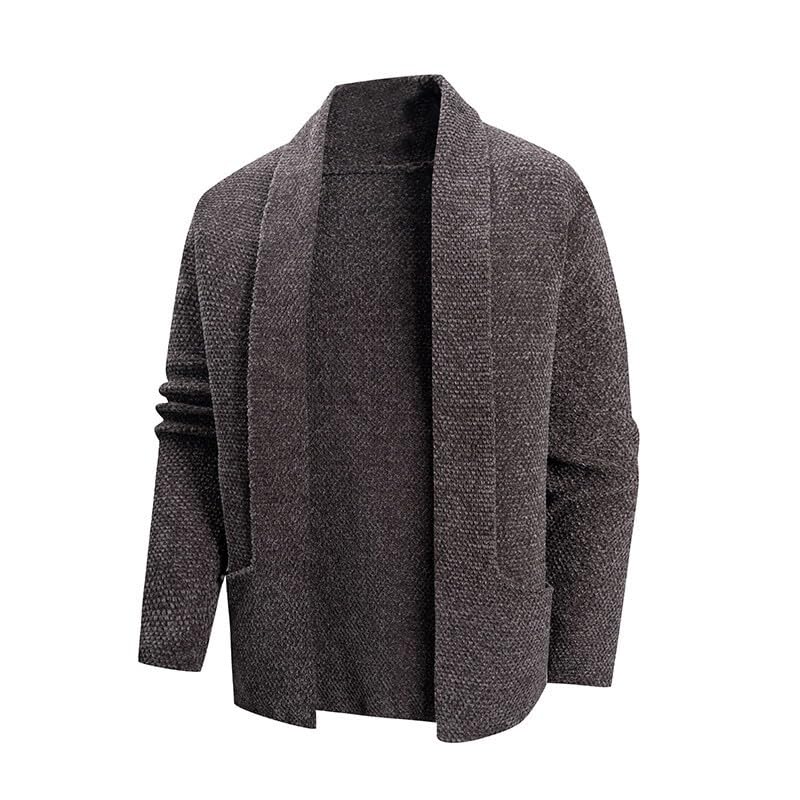 Mens Long Sleeve Sweater Cardigans Fall Draped Cozy Open Front Shawl Collar Business Work Cardigan