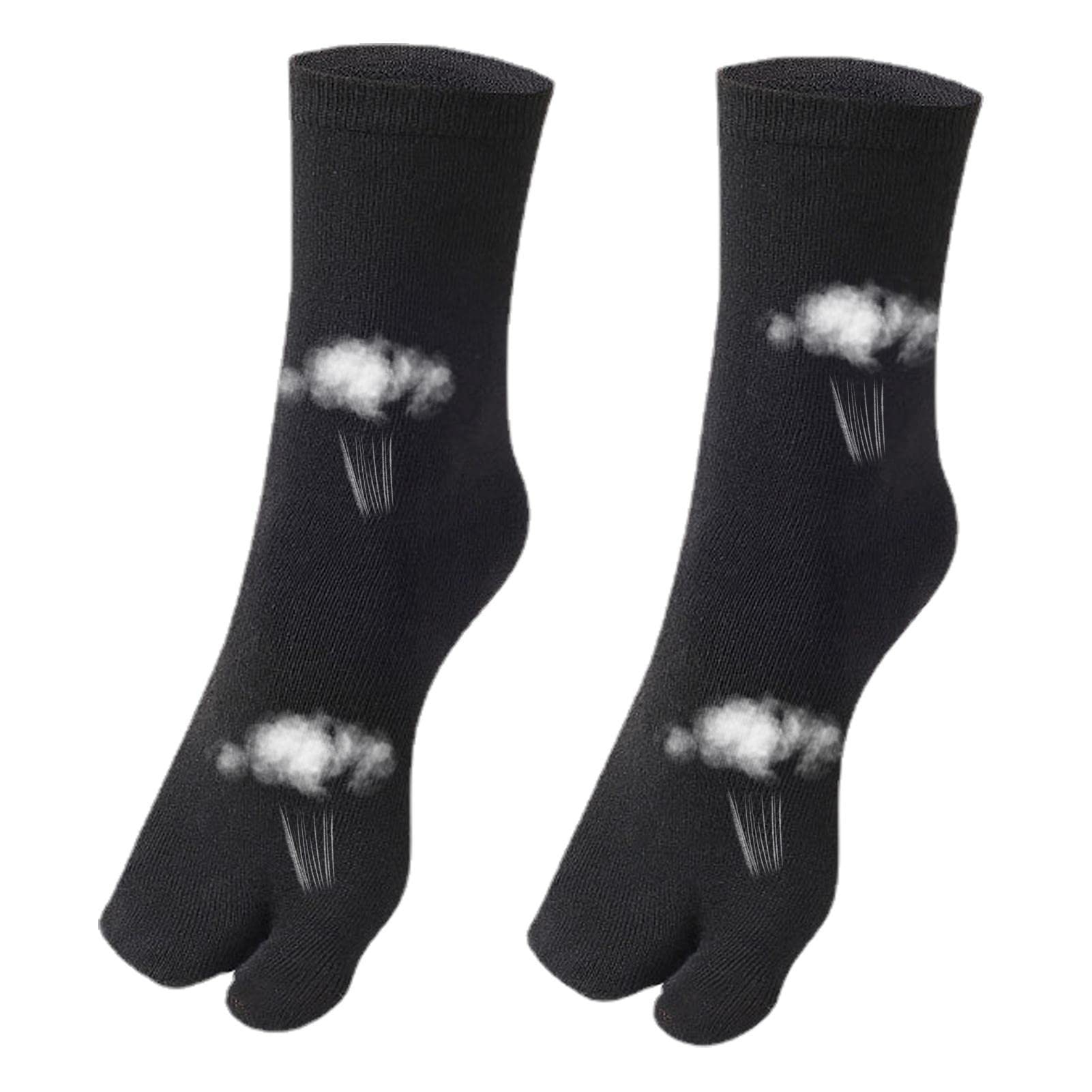 Eastuy Socks for,Solid Two-Toed Split Socks | Japanese Style Toe Crew Socks Fun Casual Big Toe Socks for Running