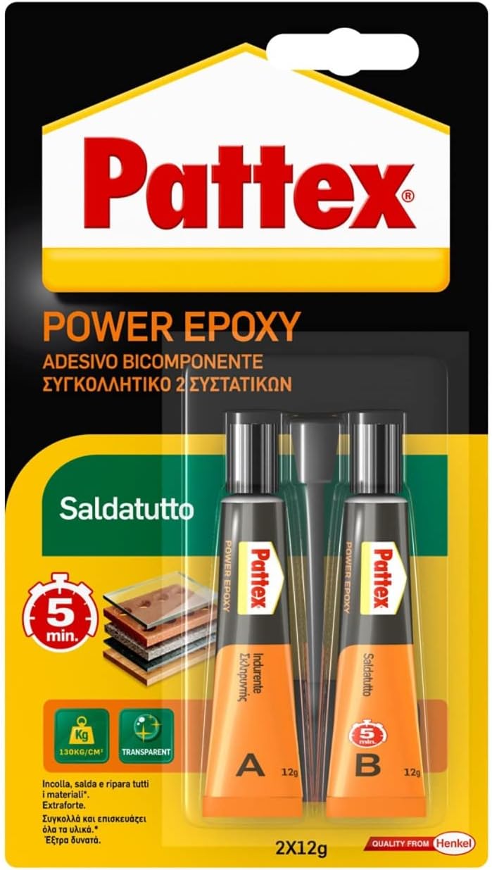 Pattex Power Epoxy Welder 5 Minutes, Colle époxy Forte à Deux Composants à Haute étanchéité