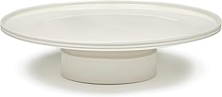 Serax Cake Stand | Dune Tableware Accessories by Kelly Wearstler | XL Porcelain White Cake Stand | Farmhouse Kitchen and Dinnerware Sets for Home, Family, Party