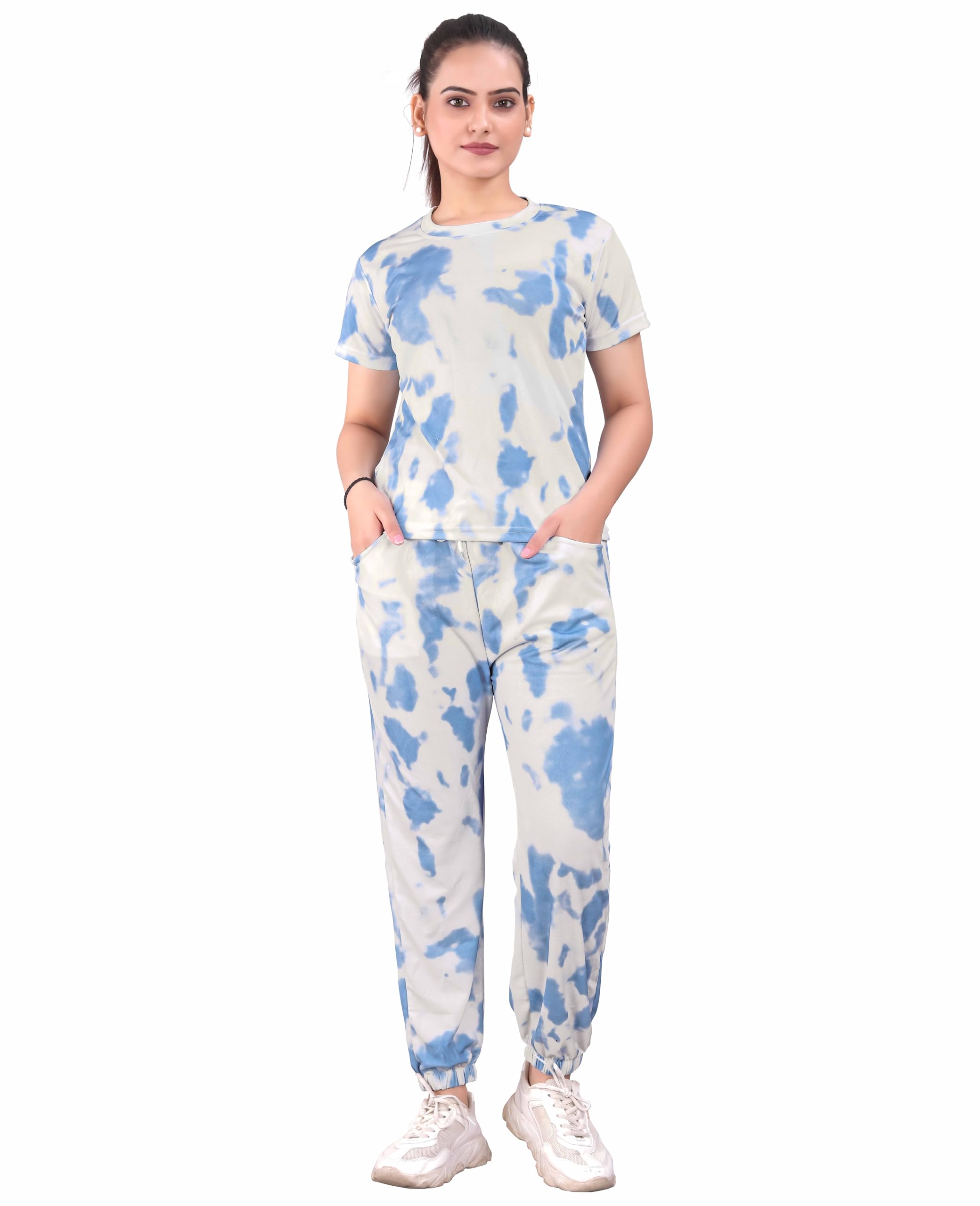 dadx All-in-One Night Suit with Ankle-Length Folded Bottoms, Heavy Stretch Elastic, Adjustable Waist, and Convenient Side Pockets for Gym, Yoga, Lounging, and Casual Outings-picture-34