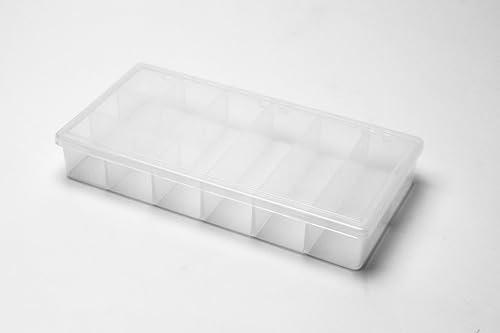 Caja organizadora transparente con 12 compartimentos para cuentas, suministros de manualidades, joyas y más, fabricada en Estados Unidos de plástico disponible en Yaxa Venezuela