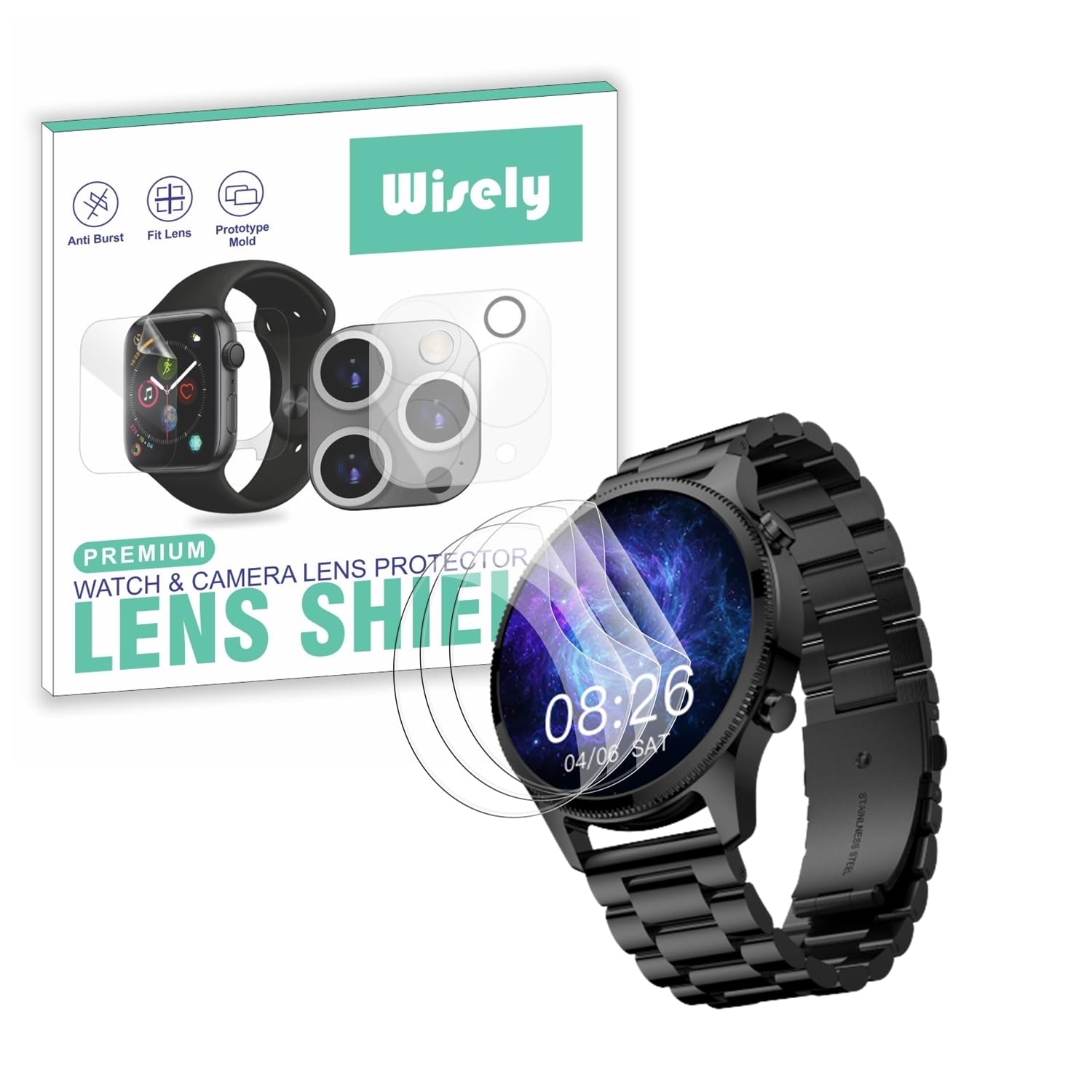 Wisely |3pcs| Screen Guard Protector For Noise Halo Plus Elite Edition Smartwatch |1.46"| Bubble Free, Easy installation kit, HD Clear, Full Cover (B0CHQKN1K8) Amazon Price History, Amazon Price Tracker