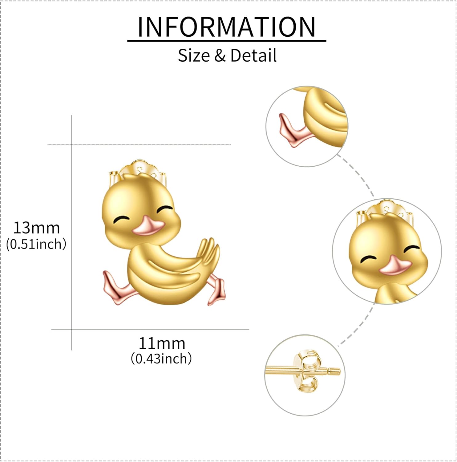 Guinea Pig/Duck/Lizard/Hedgehog/Axolotl Sterling Silver Stud Earrings Cute Animal Jewelry Gifts for Women