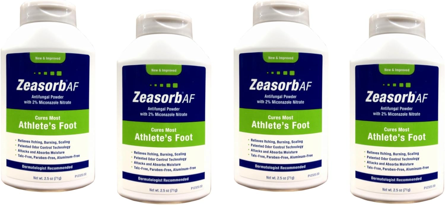 Zeasorb Antifungal Treatment Powder, Athletes Foot, 2.5oz (Pack of 4) by Zeasorb