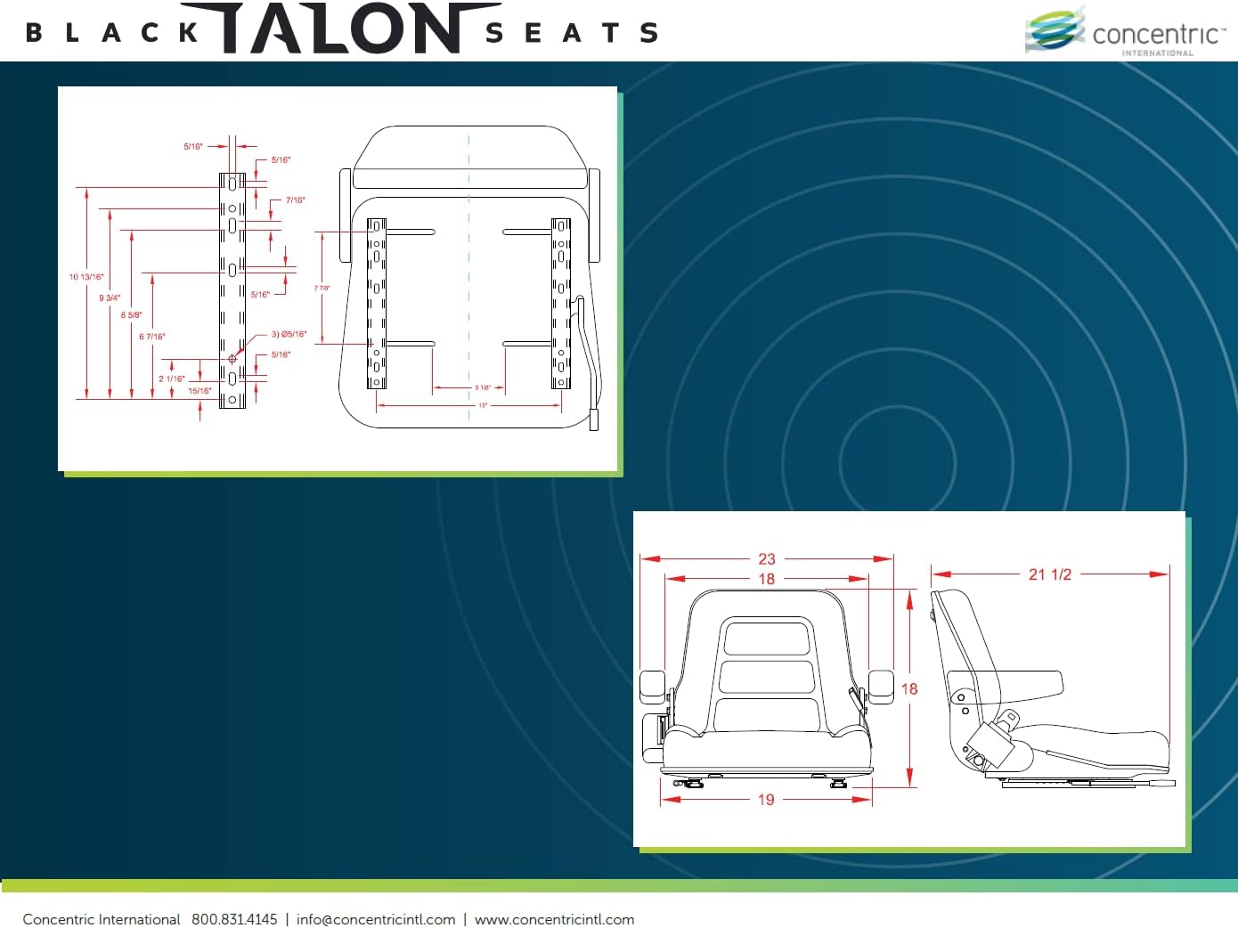 Black Talon Seats, SEAT W/FOLD DOWN BACK. HD FOAM CUSHIONS., Capacity 250 lb, Model# 355101BK
