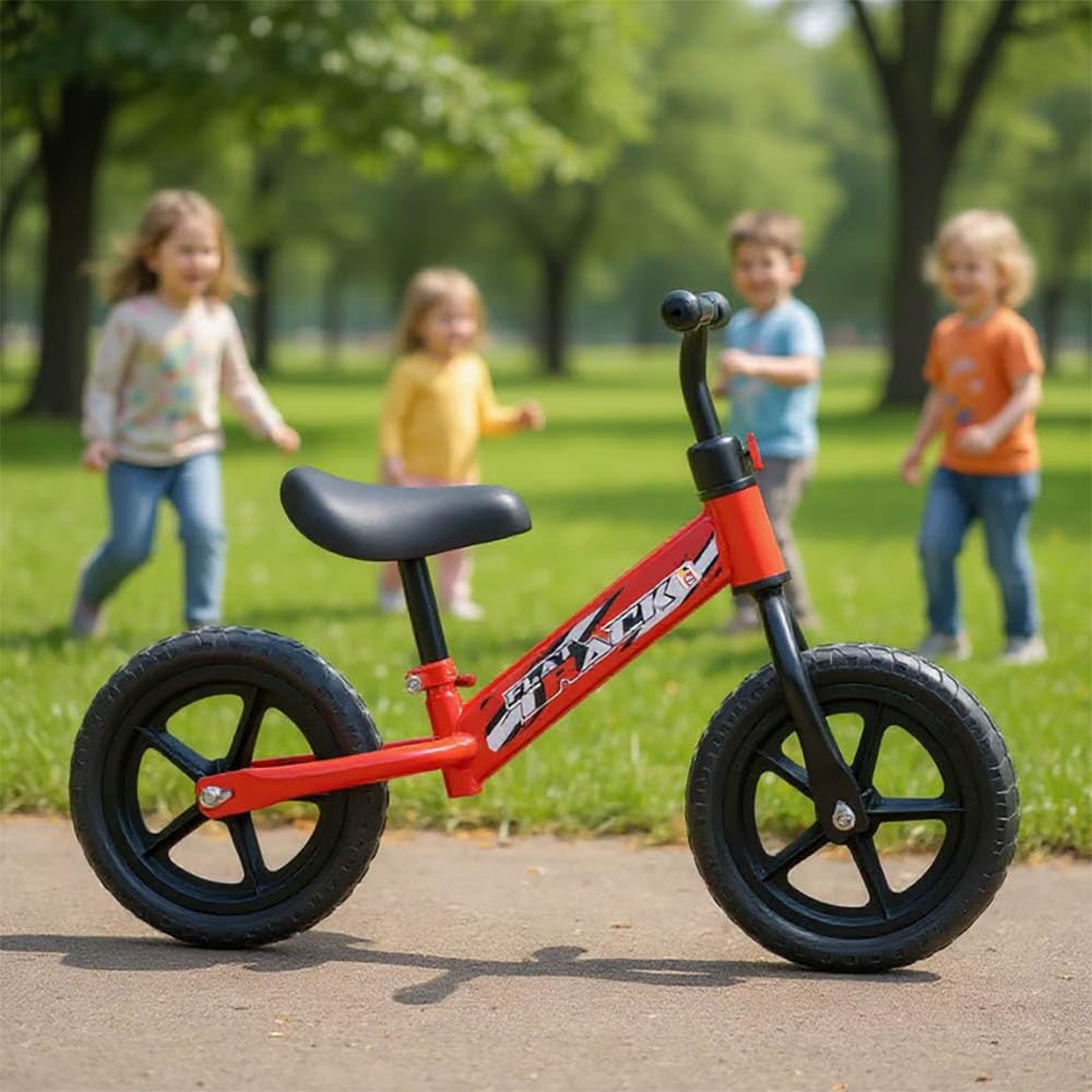 Chicos - Flat Track Bicicleta sin Pedales para Niños 2–5 Años | Balance Bike Ultraligera | Sillín Acolchado, Manillar Ajustable y Antipinchazos | Regalo Ideal para Aprender a Montar | Rojo (37004)