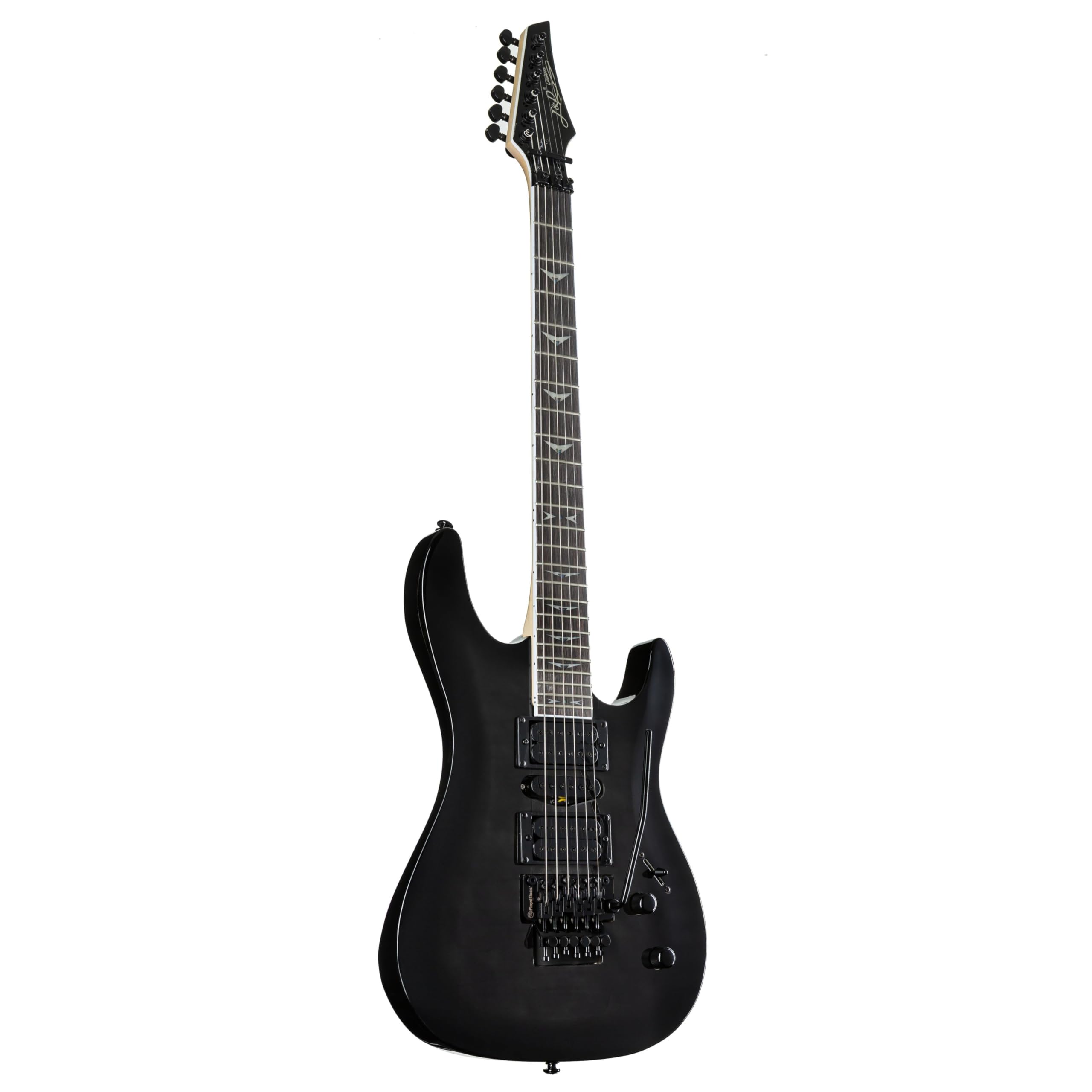 J & D T95FFM E-Gitarre, See Thru Black, Rock & Metal, HSH Tonabnehmer, Floyd Rose Tremolo