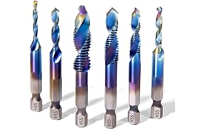 6PCS Titanium Drill and Tap Combination Bits Set