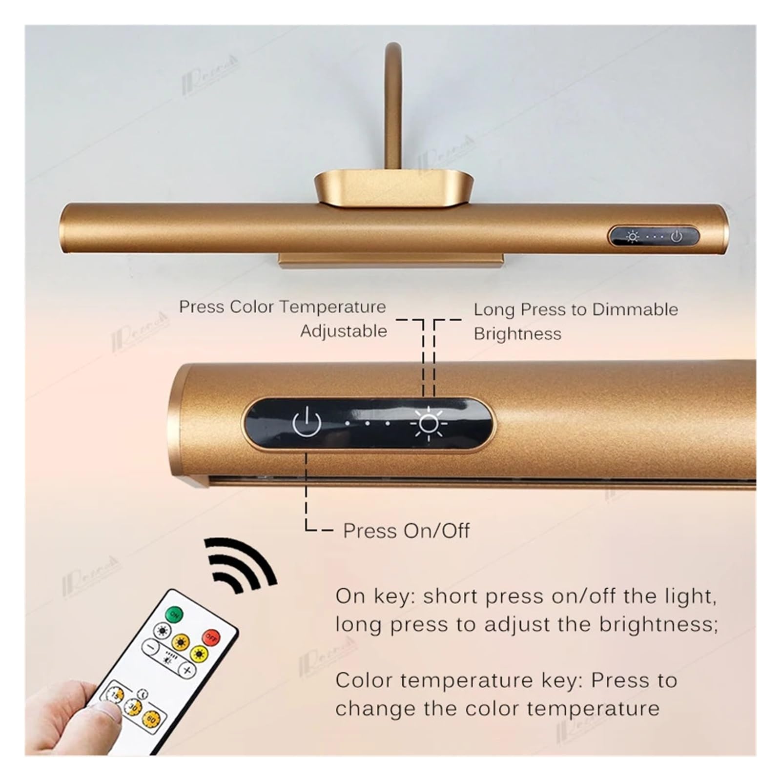 Luci Esposizione Per Quadri Lampada Da Parete Con Telecomando, LED, Luce For Quadri, Batteria Ricaricabile USB, Lampada Da Lettura, Facile Da Montare For Soggiorno