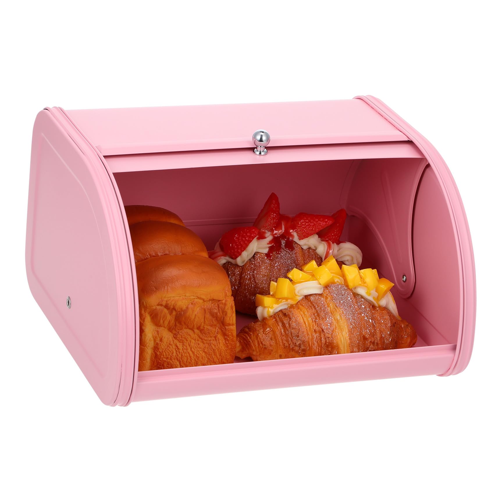 Housoutil Cassetta per Pane in Ferro Rosa Stile Retrò Decorativo | 1 Pezzo, Ventilazione Buona per Conservazione Cibo, Design Porta Scorrevole, Uso Cucina e Casa