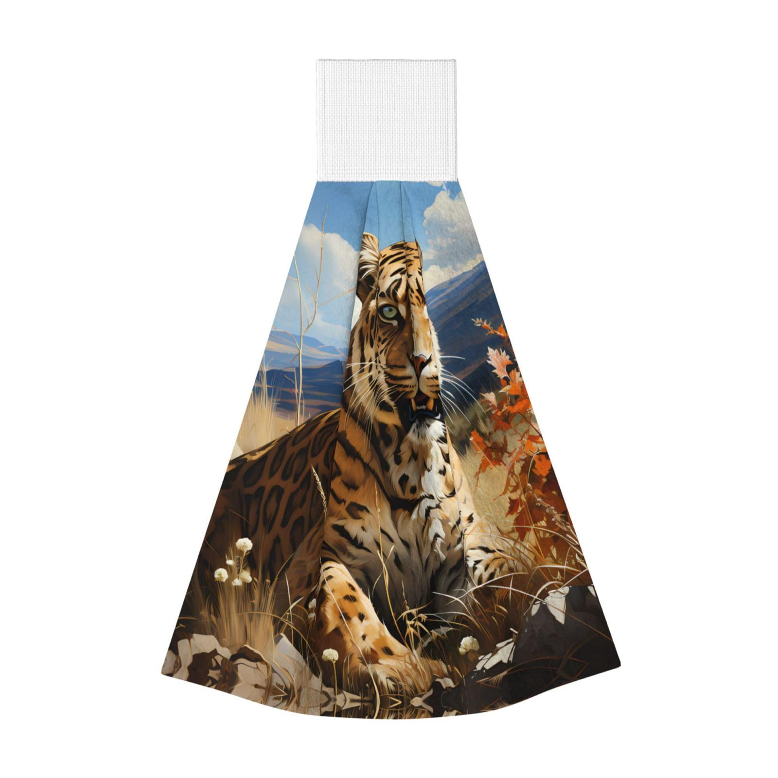 ZQYTGFDC Leopard in search of prey Highly Absorbent Dish Towels Soft Coral Fleece Wipe