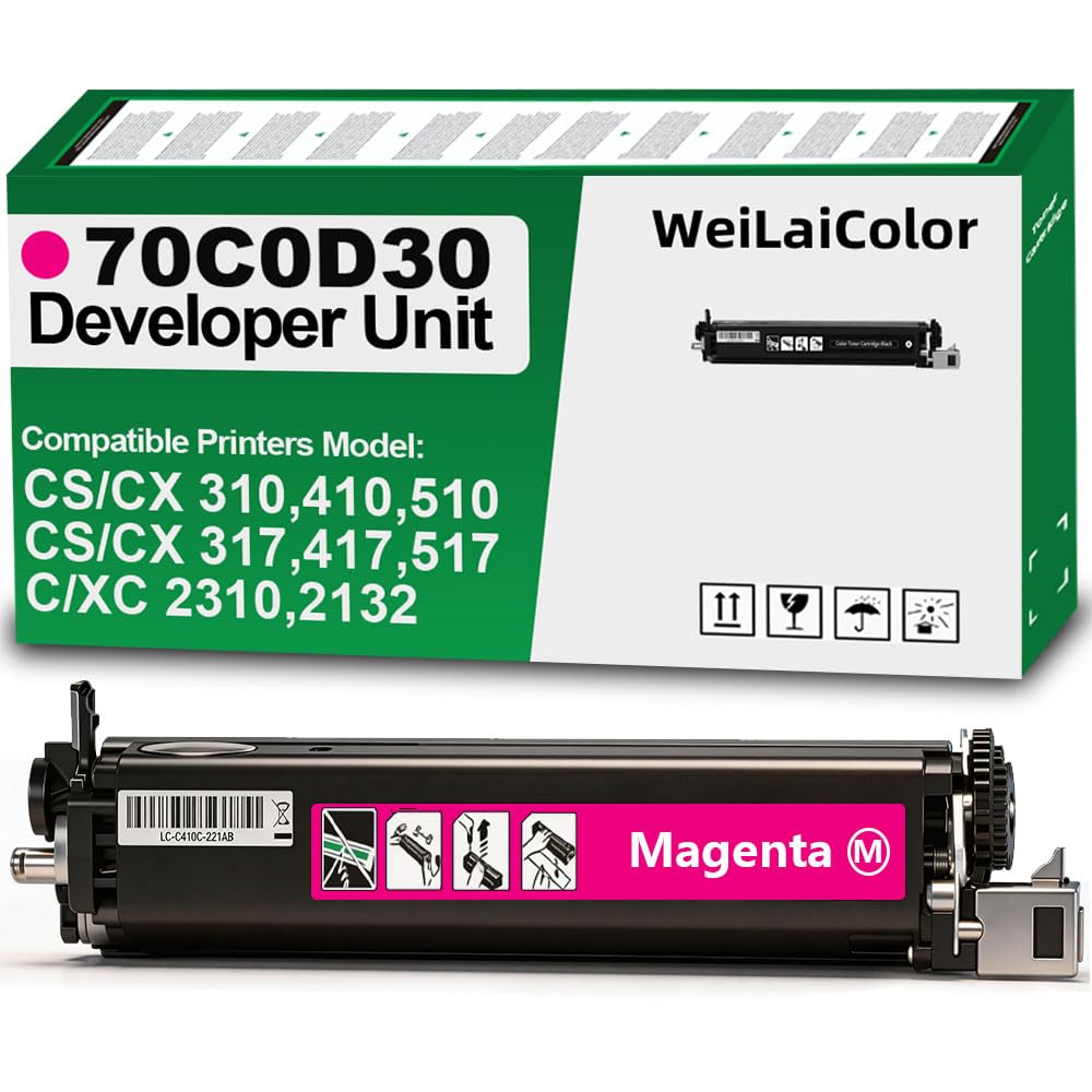 Unités de développement compatibles avec imprimantes Lexmark CS310 CS410 CS510 CX310 CX410 CX510 CS317 CX417 CX517 CX 317 CX417 CX517 XC2310 X2132 (70C0D30-Magenta)