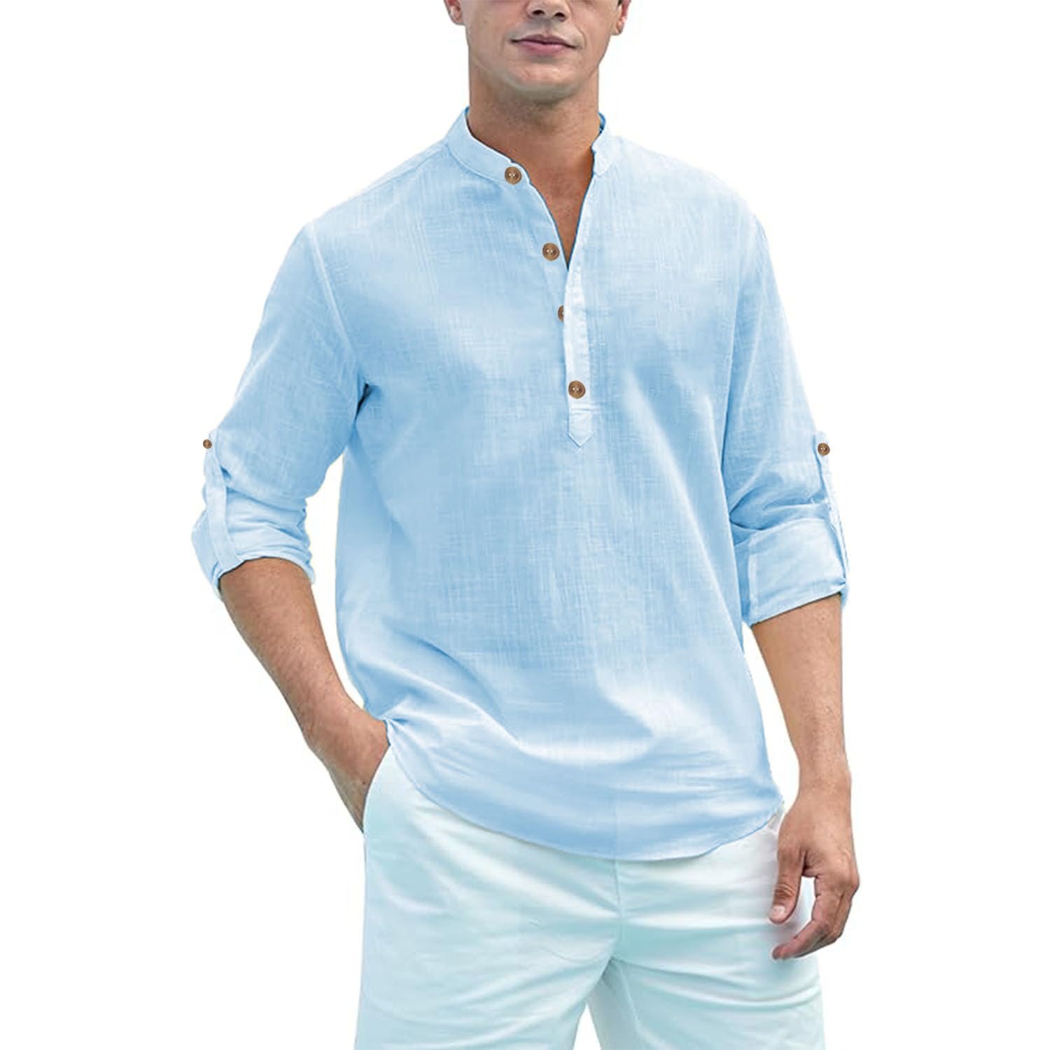 edinwolf Men Pure Cotton Slim Fit Full Sleeve Short Kurta | Super Soft Stylish Kurta for Any Occasions (KRTBTN18)-picture-26