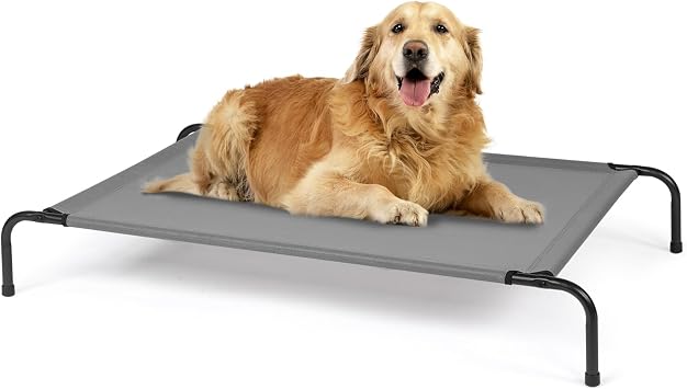 Cooling Elevated Dog Bed for Indoor and Outdoor,50" D x 31" W x 8" H Light Gray