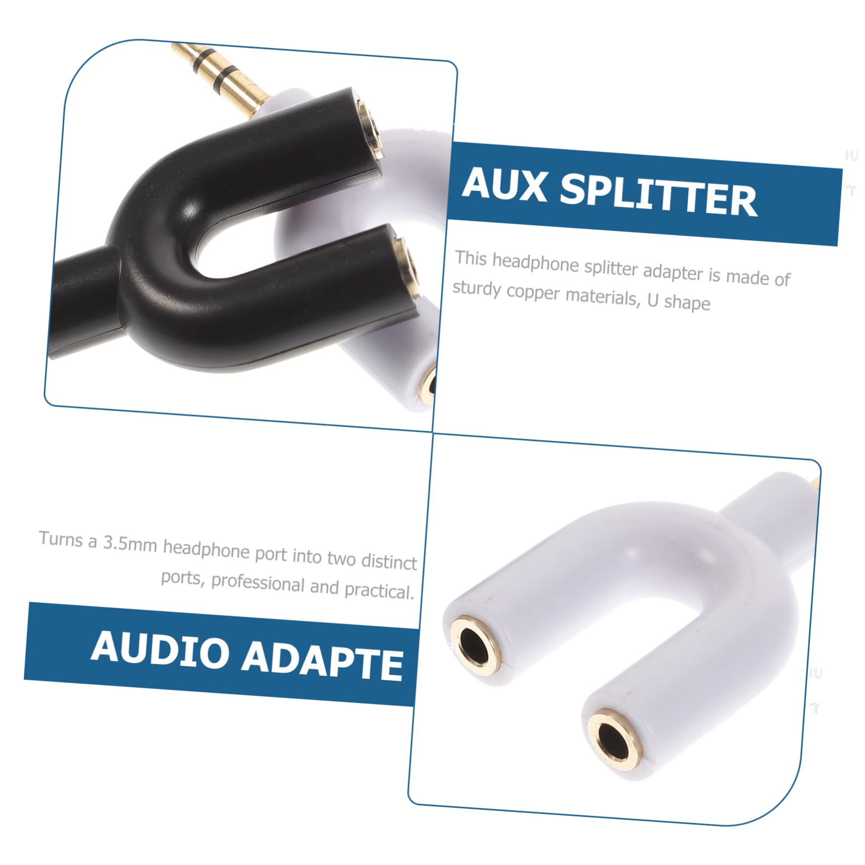 Mikikit 30pezzi u Shape Headphone Adapter y Splitter Per Cuffie Adattatore Audio Per Dispositivi e Facile Usare e