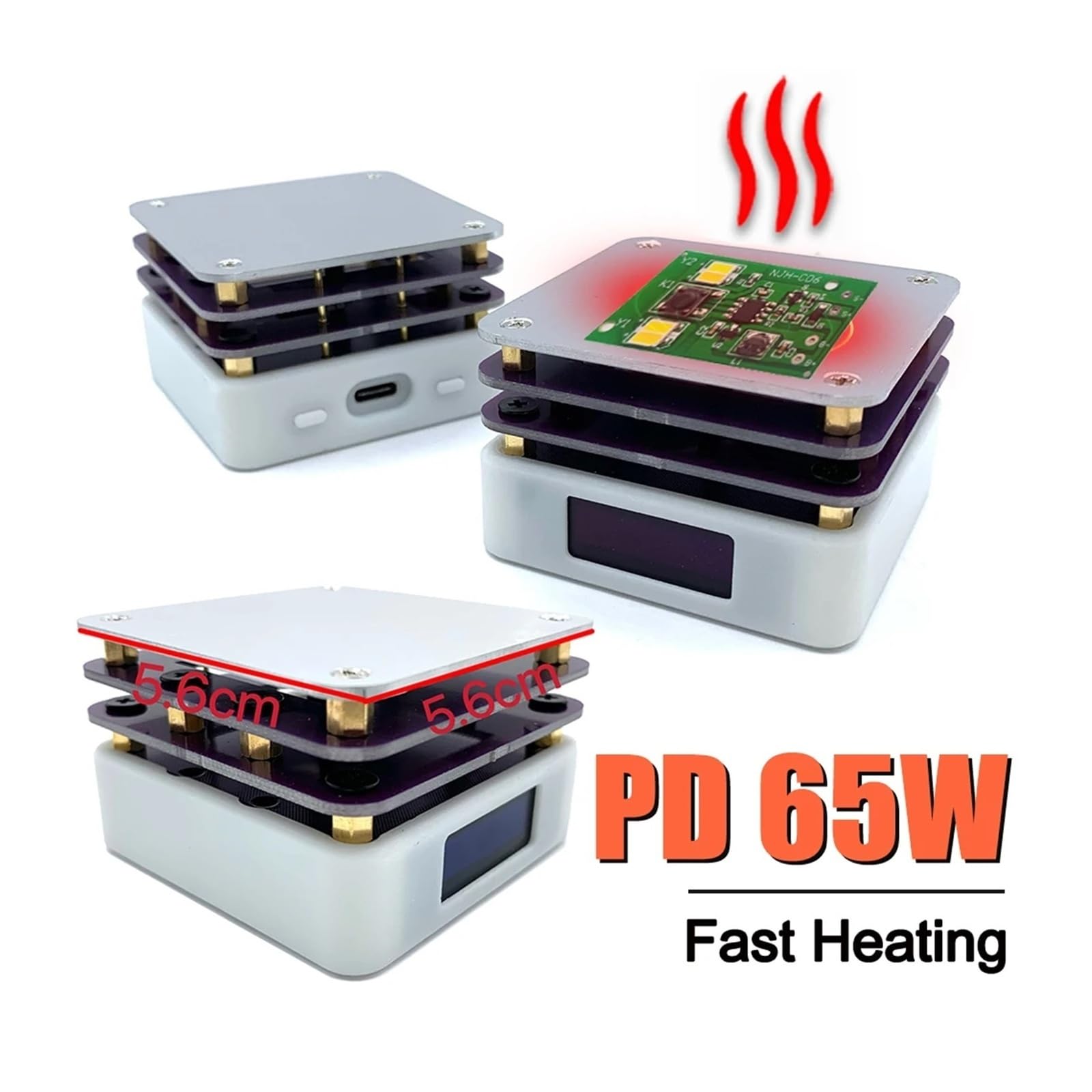Vorwärmstation, PD65W Mini-Heizplatte SMD-Vorwärmer Vorwärm-Nacharbeitsstation PCB-Löten Entlöten Heizplatte LED-Streifen-Reparaturwerkzeug