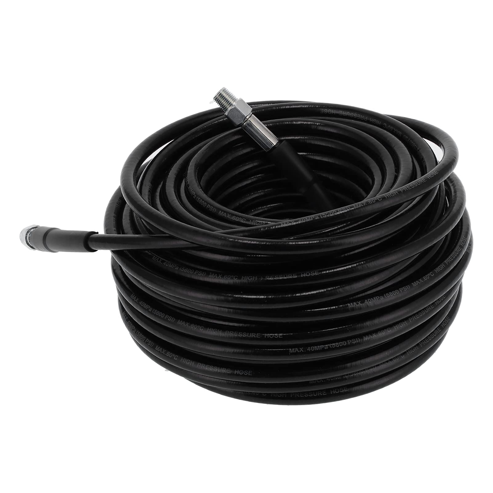 Manguera de limpieza de tuberías de 30 m, supresión de alta presión, alcantarillado de 30 metros, cargador de desagüe R con boquilla de 5800 psi, juego de 1 cepillo de 4 pulgadas para agua fría y