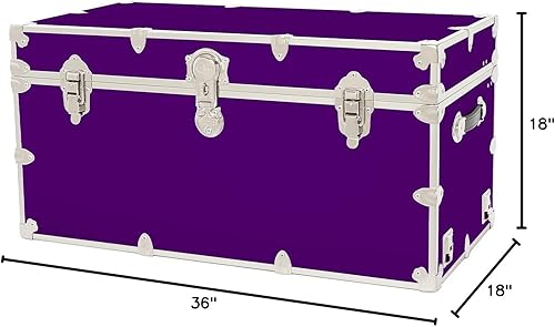 Miniatura 62 de Rhino Trunk & Case Baúl XXL de vinilo en relieve de cuero, cofre universitario, almacenamiento en el hogar, asiento de dormitorio, reposapiés de