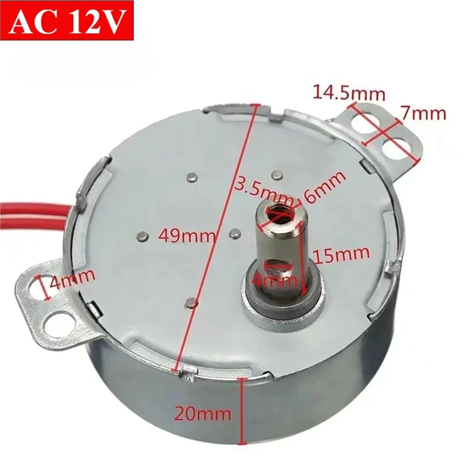 1pcs AC 220V 12V 50/60Hz 4KGF.CM 4W CW/CCW Microwave Turntable for Electric Fan 5-6 r/min Stable Motor Pro(AC 220-240V)