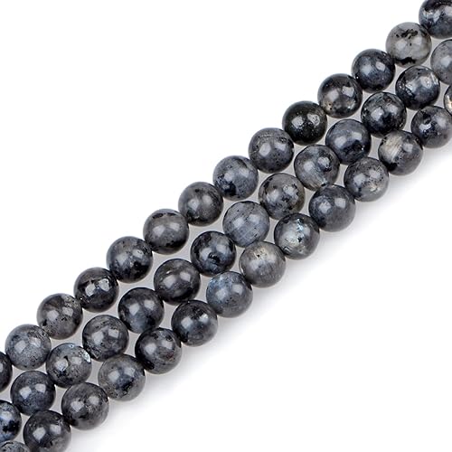 Miniatura 129 de Bymitel - 140 cuentas de cristal natural, piedras preciosas redondas energéticas y curativas sueltas con cordón elástico para hacer joyas, pulseras