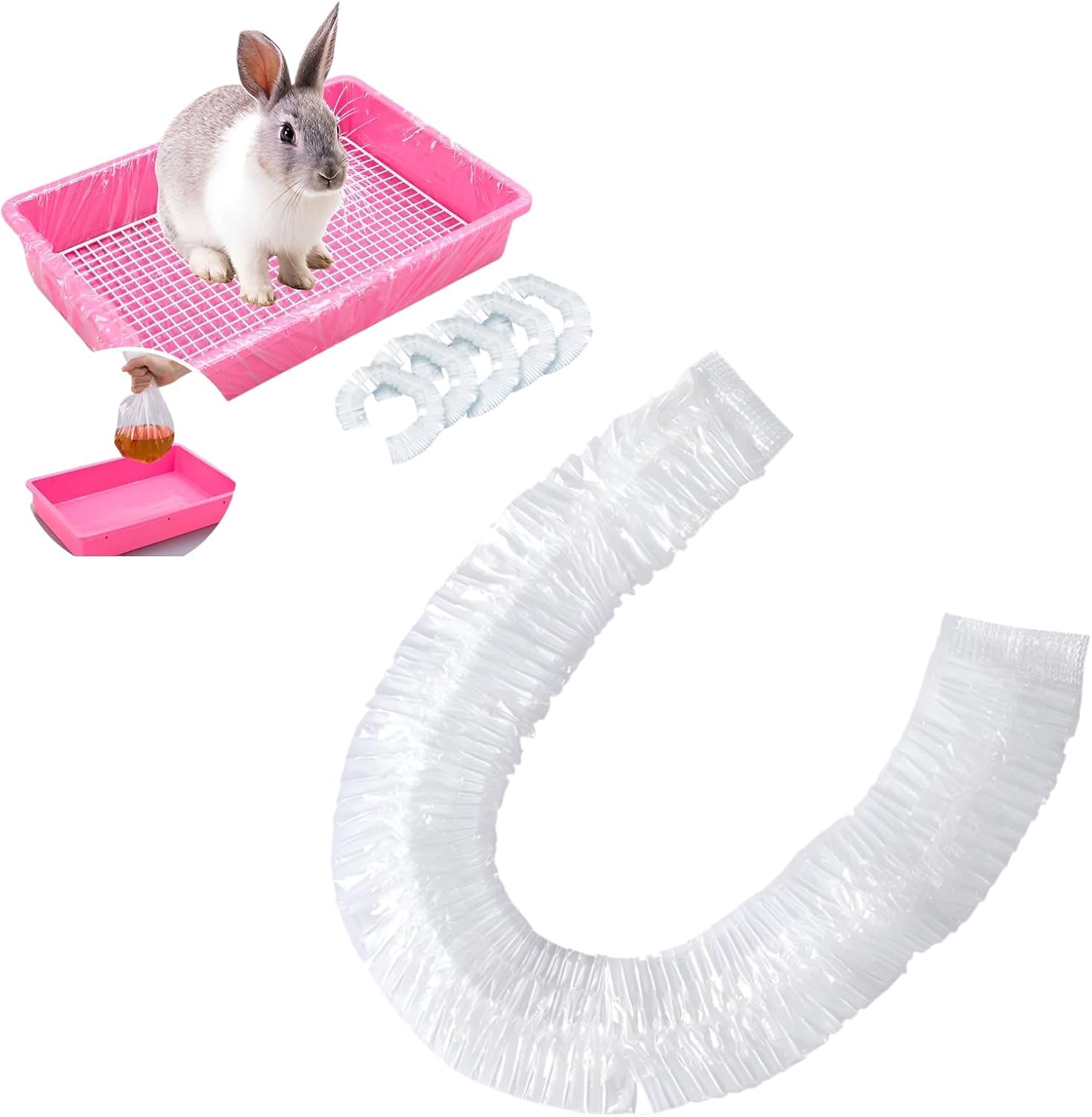 未使用 ピンクのウサギ飼育用ゲージ、三角トイレ、ドリンカー 未使用 ピンクのウサギ飼育用ゲージ、三角トイレ、ドリンカー 未
