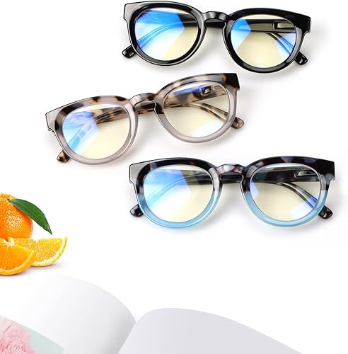 Miniatura 7 de Lentes de lectura con bloqueo de luz azul, anteojos redondos para mujer, alto aumento de potencia, retro, para mujeres