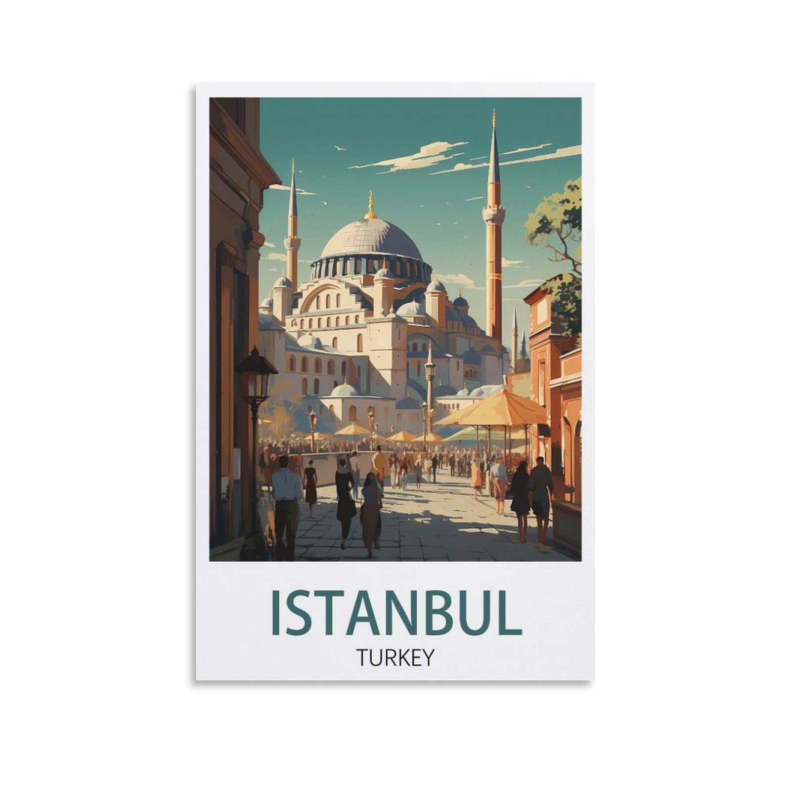EZMLFA 5D Diamond Art Kits for Beginner,Istanbul Turkey Street Landscape,Diamond Art Kits Gem Cross Stitch Easy Kits for Beginner Crystal Art Crafts Home Wall Decor 40x40cm