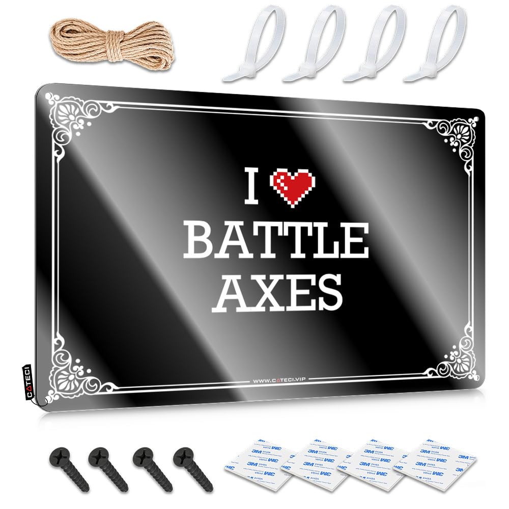 IBWNBBUSN Home Wall Decor Funny Metal Sign I Love Battle Axes Tin Sign Drinking Signs Funny Garage Decor For Men(30X40CM)