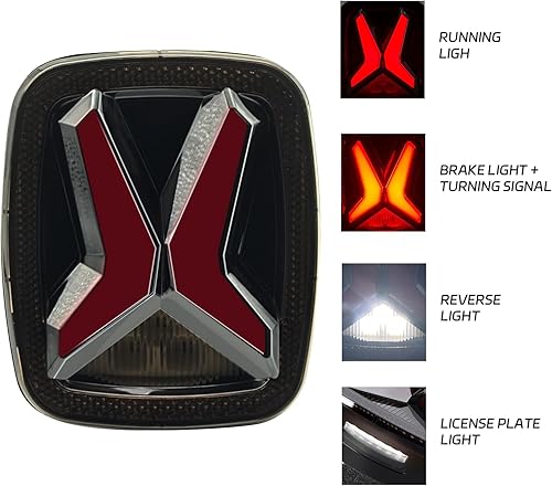 Miniatura 3 de Luces traseras LED en forma de X compatibles con Jeep Wrangler YJ TJ CJ Lámparas de freno trasero con señal de giro y luz de marcha atrás