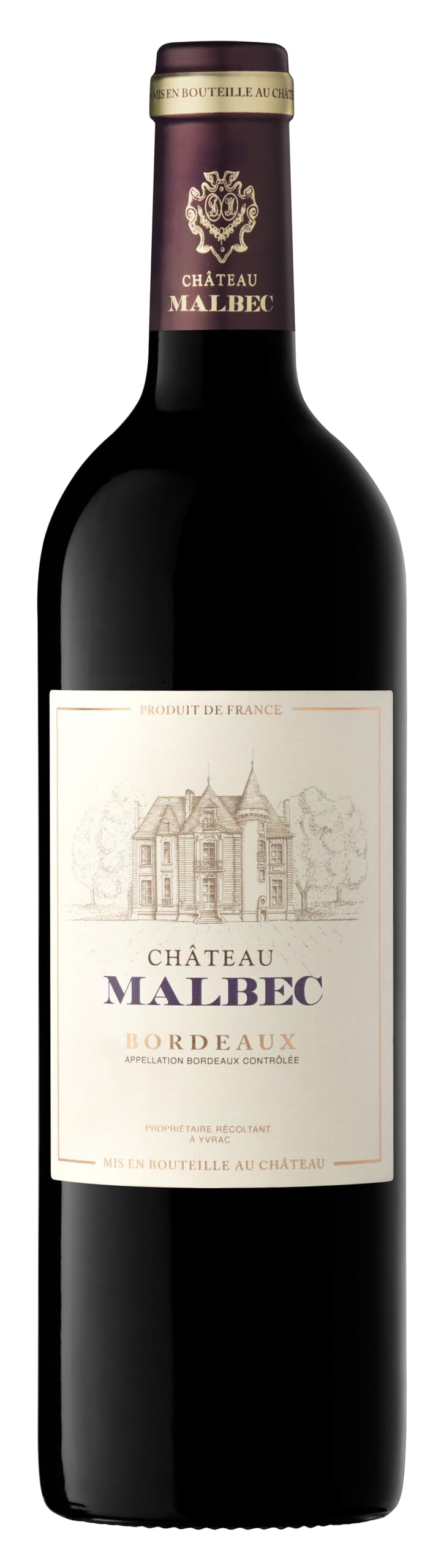 Castel Chateaux Grands Crus Château Malbec Vino Tinto, DOP Burdeos, Cosecha 2022, 6 botellas x 75 cl
