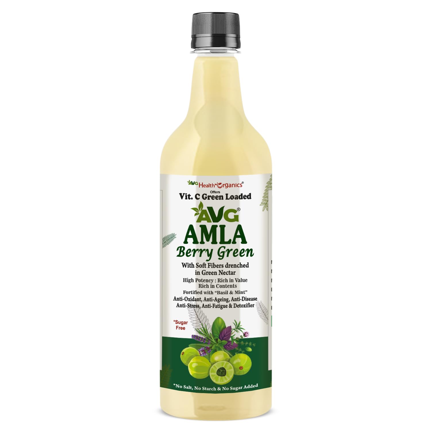 AVG Health Organics Amla Berry Green Juice | Pure Amla Extract - 1000 ml | Rich in Vitamin C, Antioxidants | Boosts Immunity, Natural Detox, Hair & Skin Health | 100% Natural, No Added Sugar | Herbal Superfood