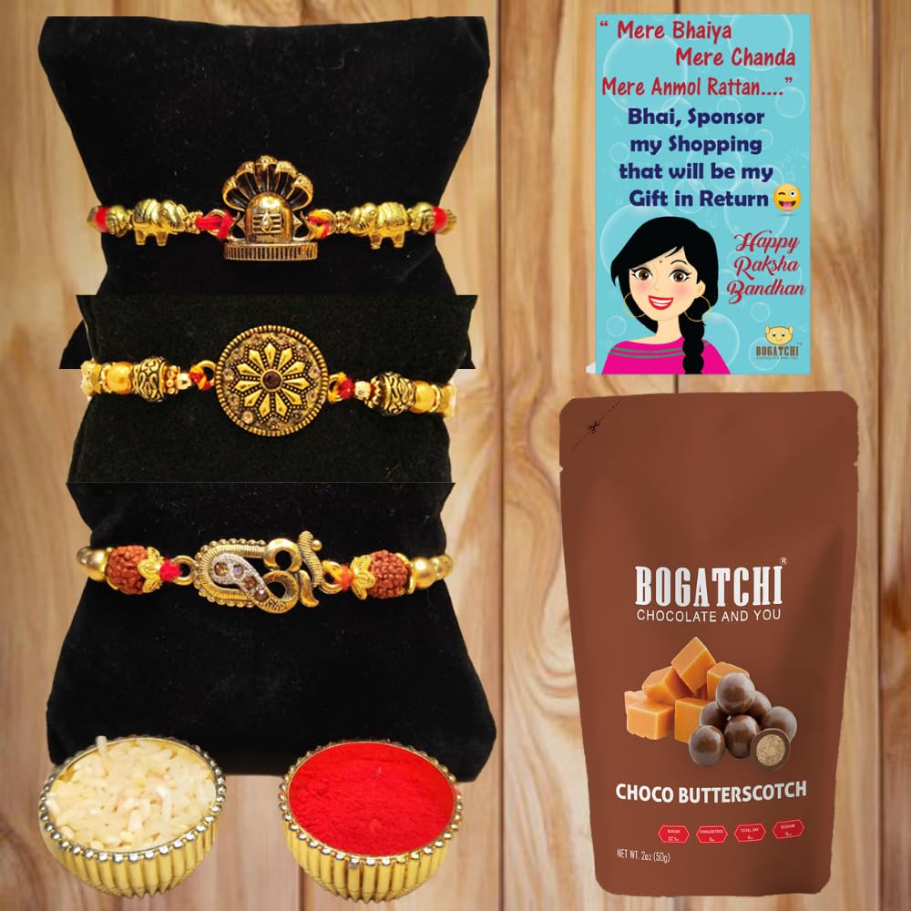 BOGATCHI N3N-3 Designer Rakhi for Brother, Rakhi Set of 3, Royal Rakhi Set- 3, Set of 3 Beautiful Rakhi for Bhai (B08CTPL9MM) Amazon Price History, Amazon Price Tracker
