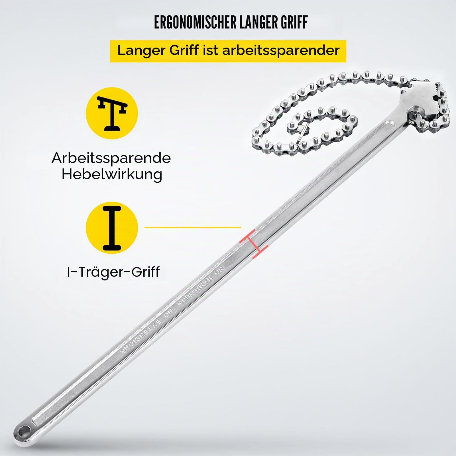 VEVOR 24-Zoll-Rohrkettenschlüssel Heavy Duty 6,7-Zoll-Kettenschlüssel