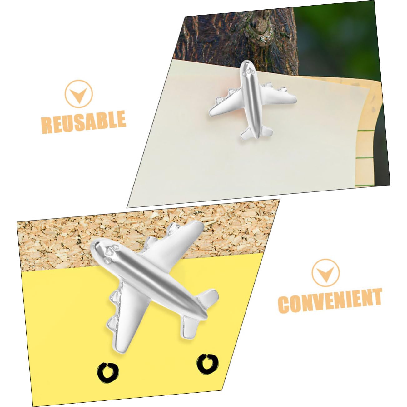 Artibetter 5 Series Chincheta De Avión De Metal Decoración Tachuelas Tablero De Corcho Mapa De Uñas Alfiler De Cartel Chinchetas para La Pared Muro Pequeño Aguja De Acero Plata Piezas X 5