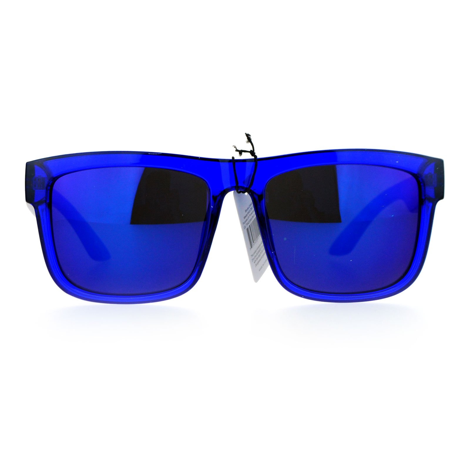 Kush Mens Neon Pop Horn Rim Sport Horned Sunglasses Blue