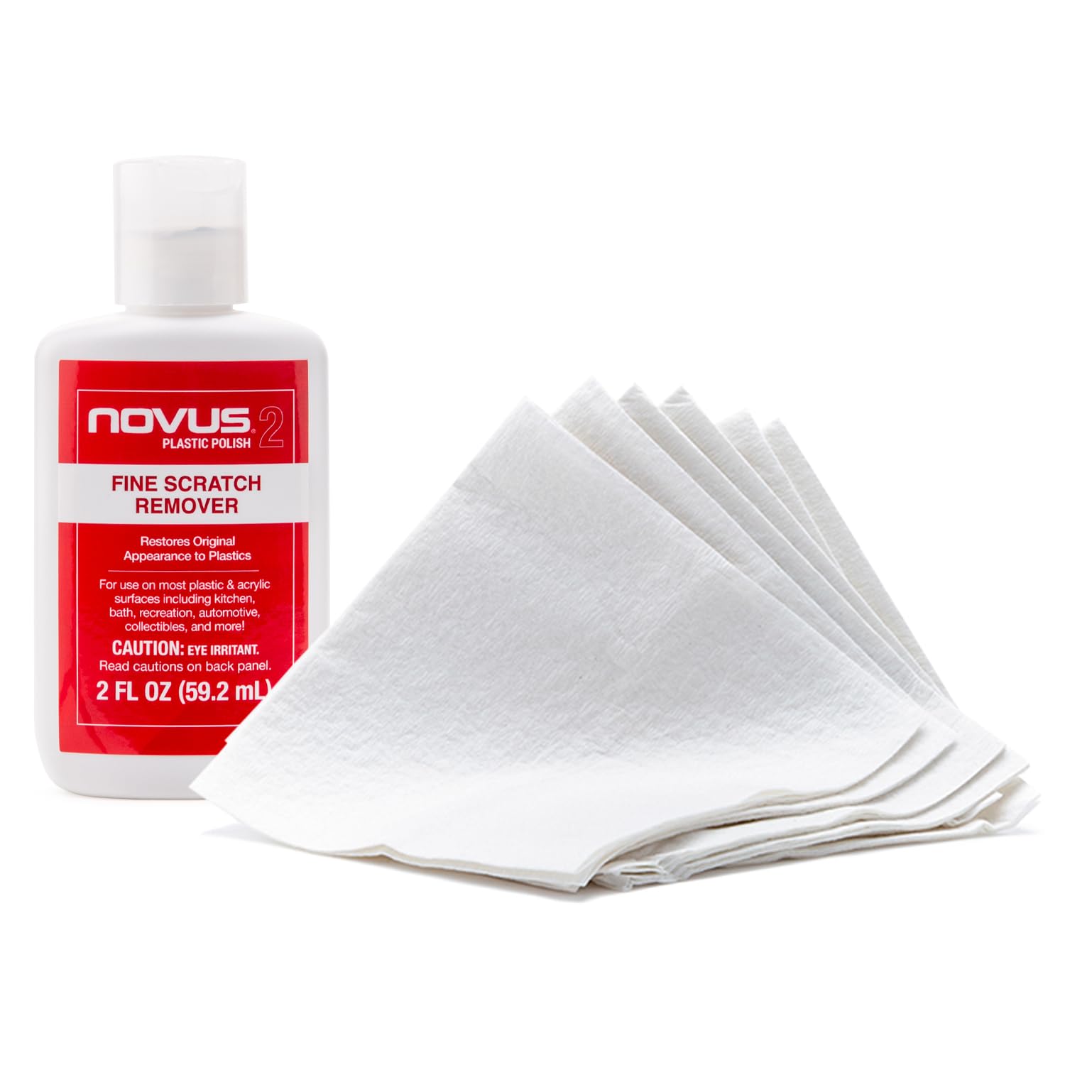 Plastic Polish with 6ct Polish Mates Pack | Fine Scratch Remover #2 | 2 Ounce Bottle