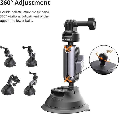 Miniatura 3 de PGYTECH Soporte de succión CapLock compatible con DJI OSMO Action 432, Gopro Hero 1211109, OSMO Pocket 32, cámara de acción para Insta360 ONE RSRONE
