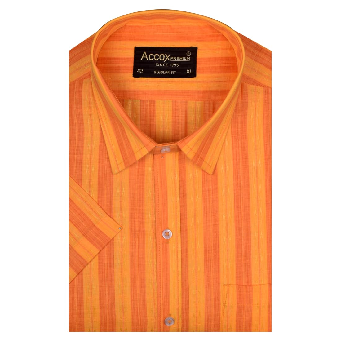 accox Men's Breathable Cotton Half Sleeves Striped Regular Fit Formal Shirt for Men (O_GCR380)-picture-23