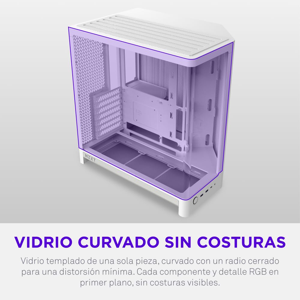 NZXT H6 RGB+ - Caja PC ATX Compacta Doble Cámara - Blanco | Caja ATX de doble cámara con ventiladores RGB preinstalados y Control Hub Lite. Iluminación sincronizada con CAM de fábrica.