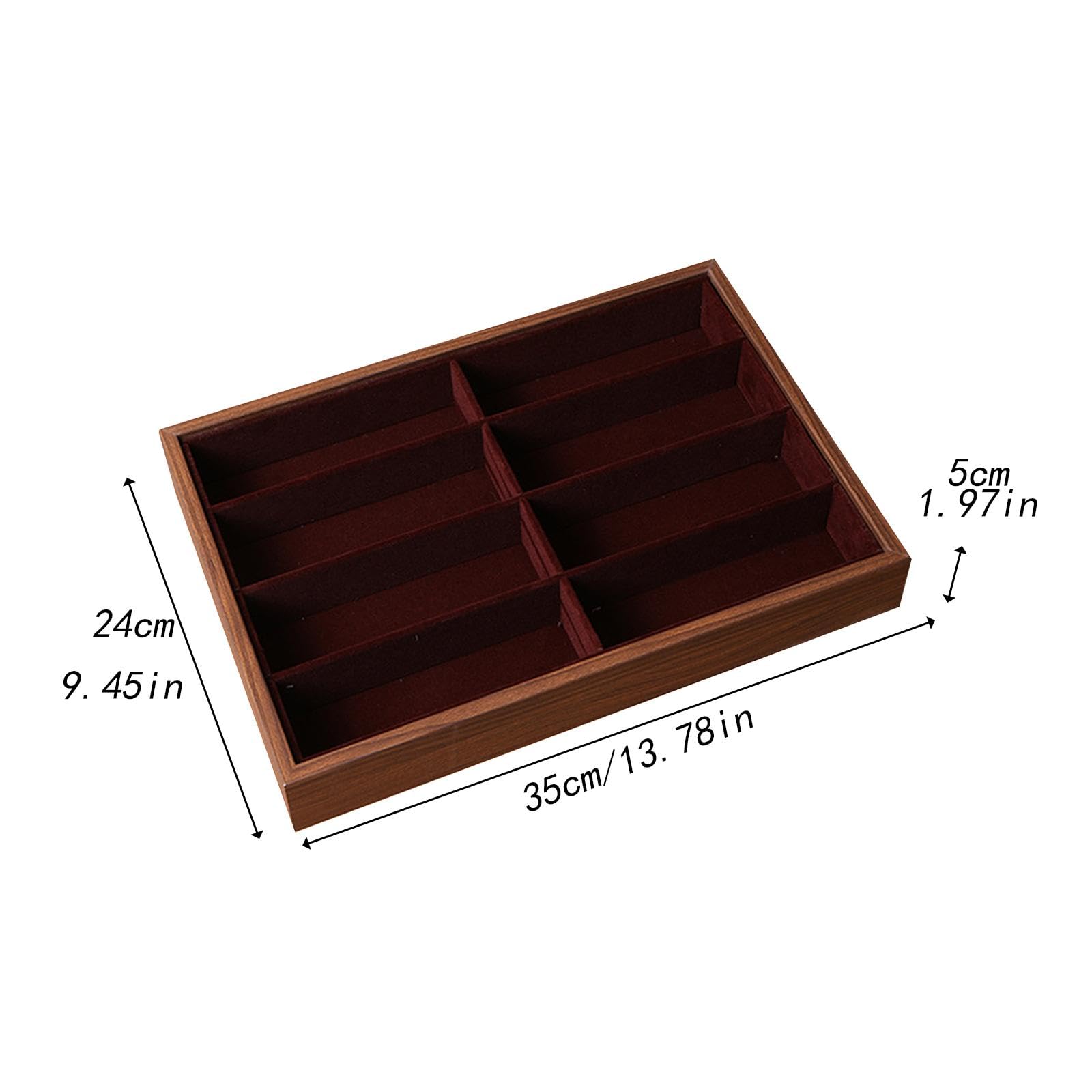 Étui de Rangement pour Lunettes de Soleil, Présentoir pour Lunettes de Soleil, Pouvant Contenir Plusieurs Paires de Lunettes, Bijoux Multi-usages, Mon, Noyer Sans Couvercle