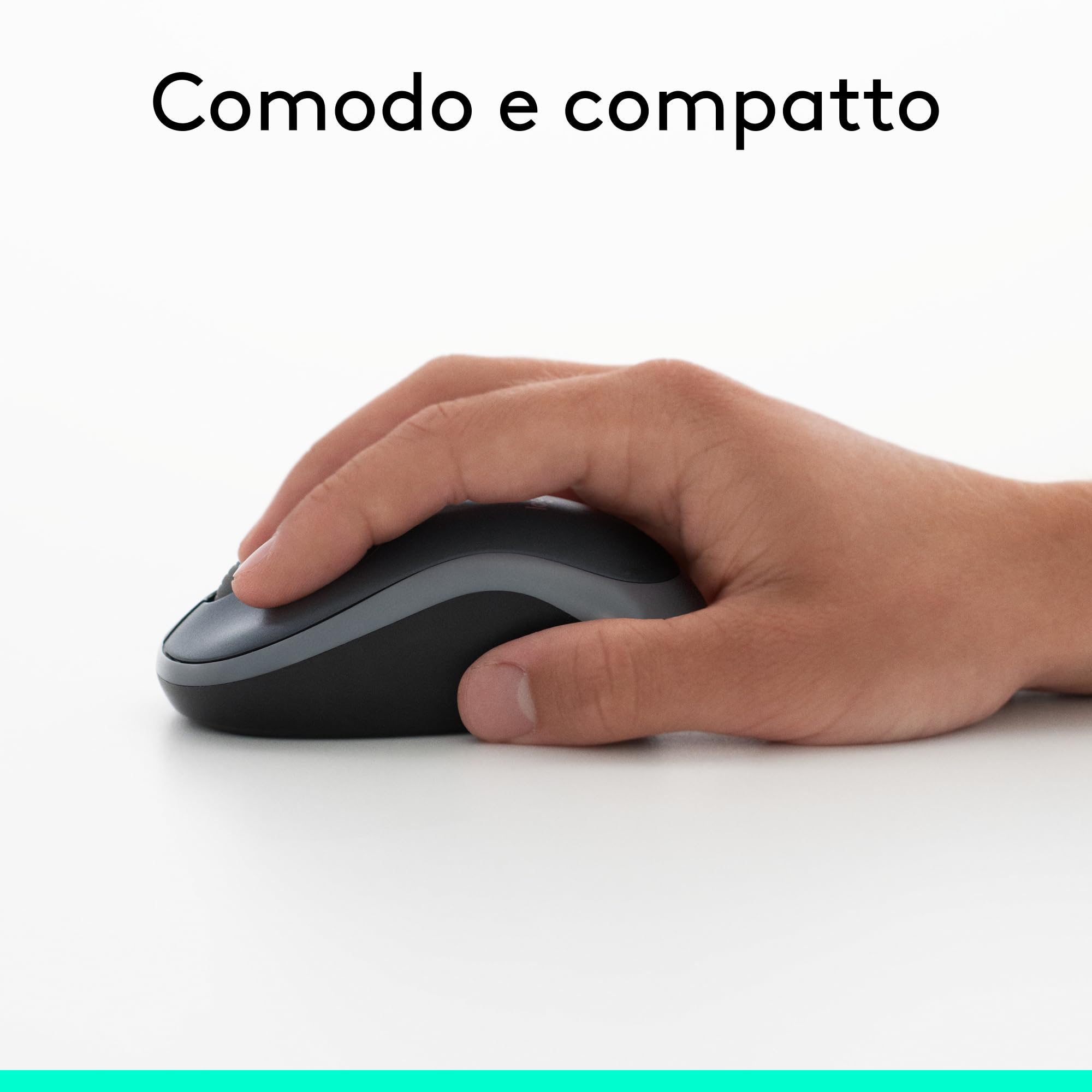 Logitech M185 Mouse Wireless, 2,4 GHz con Mini Ricevitore USB, Durata Batteria di 12 Mesi, Tracciamento Ottico 1000 DPI, Ambidestro, Compatibile con PC, Mac, Laptop - Grigio