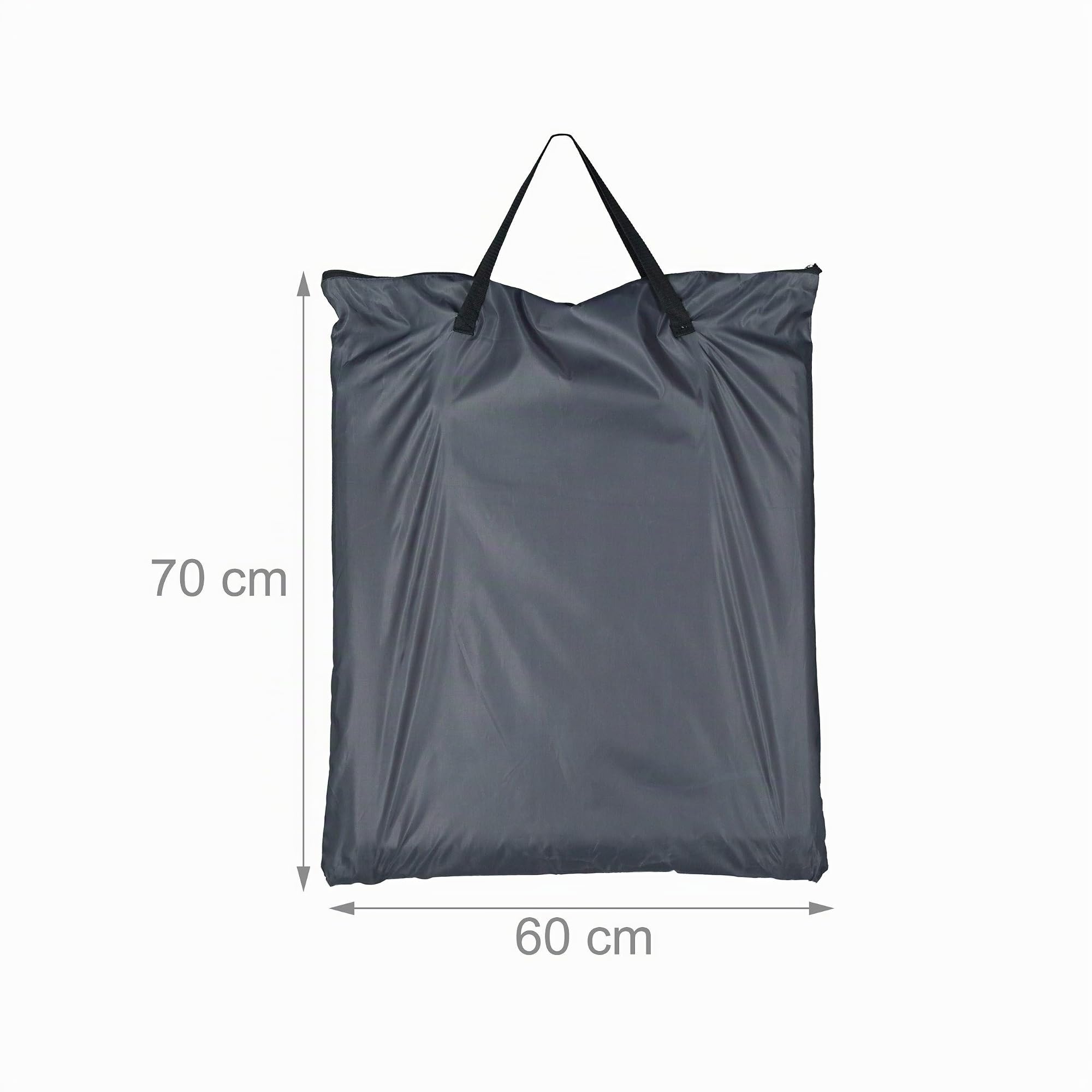 Relaxdays Matelas de plage XXL rembourré dossier L x P : 60 x 195 cm pliable sac de transport oreiller, anthracite