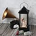 Eldnacele Christmas Snow Globe Lantern with Music, Battery Operated Lighted Swirling Glitter Water Lantern with Timer for Christmas Home Decoration, Snowman