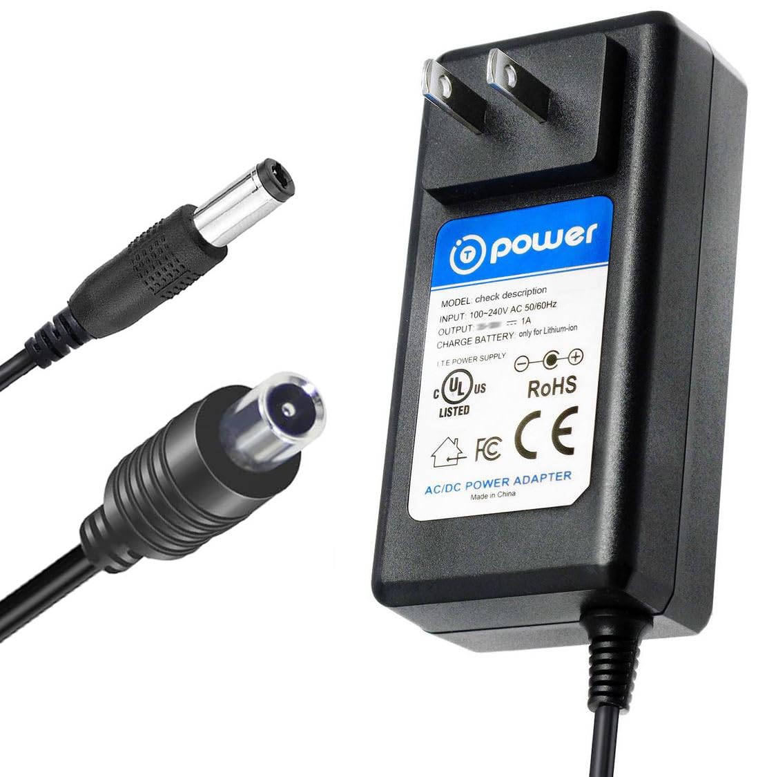 T POWER 42V Charger for Totem Victor 2.0 Roinside UP6 UP8 Phantomgogo A9 A8 Ninebot MAX G30 Hiboy S2 JY-T3 HY-A01B Swagtron EB7 EB8 36V Battery Class 2 Power Supply Ac Adapter