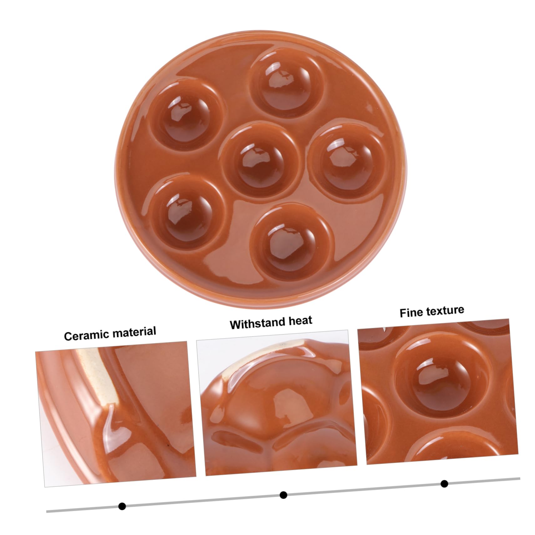LABRIMP Piatto e Lavorazione Fine Marrone in Ceramica per Lumache Spesso e Stabile Design Semplice senza Bordo Ruvido per Cottura in Forno e Barbecue