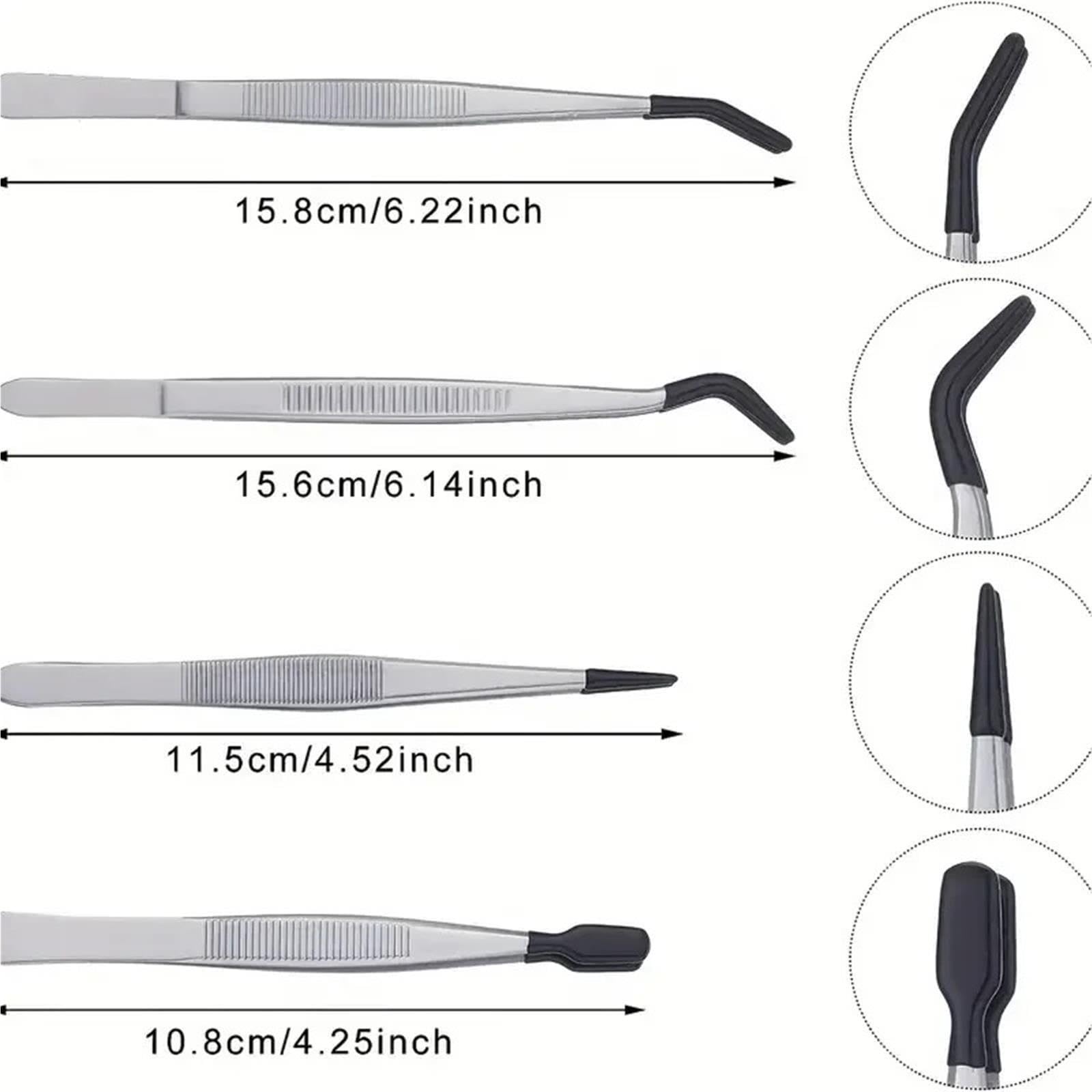 Set di pinzette rivestite in gomma da 1/4 pezzi