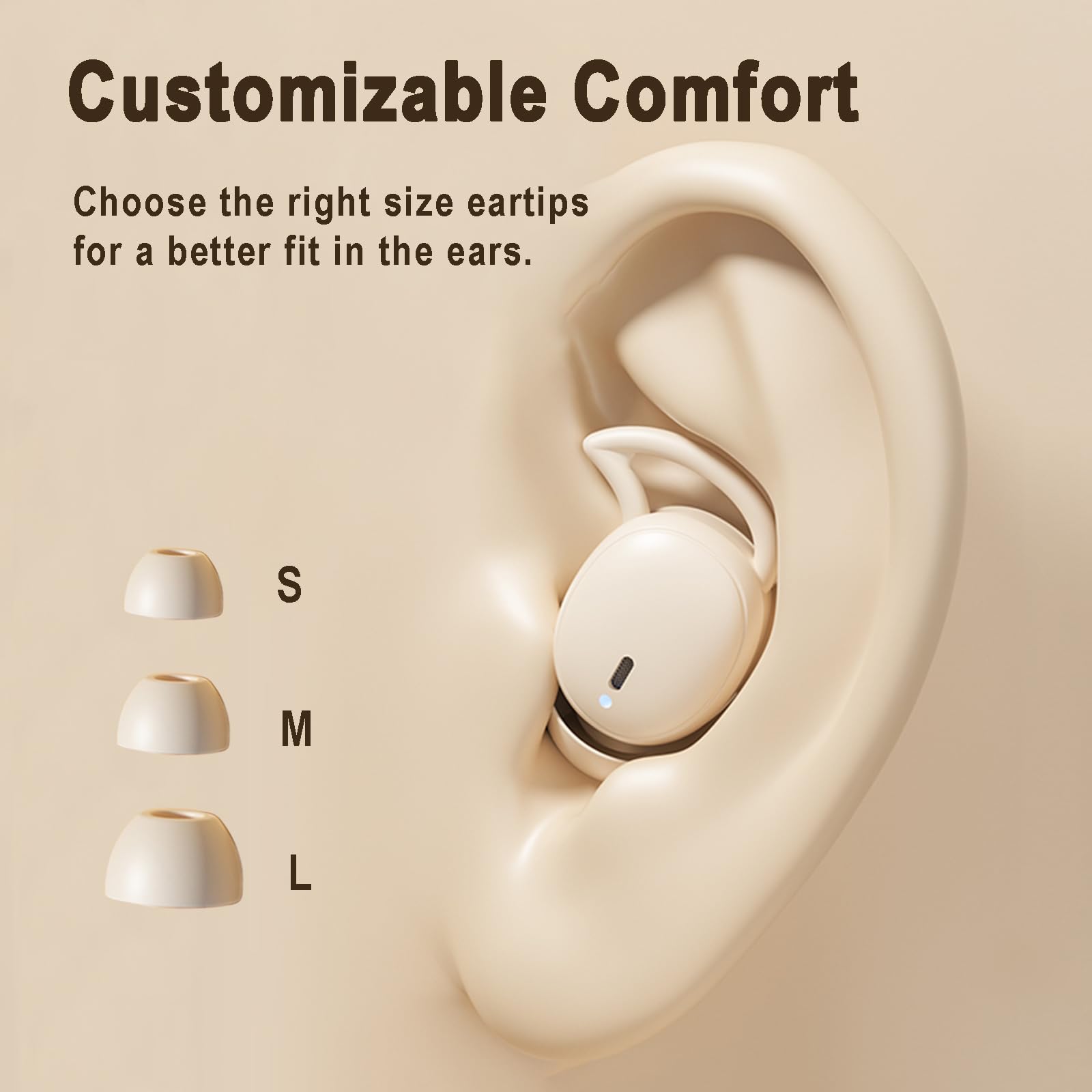Auriculares inalámbricos para dormir, Bluetooth 5.3, para dormir de lado, reproducción de 32 horas, bloqueo de ruido, impermeables, pequeños auriculares intrauditivos